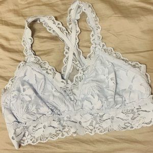 Aerie light blue lace racerback bralette large